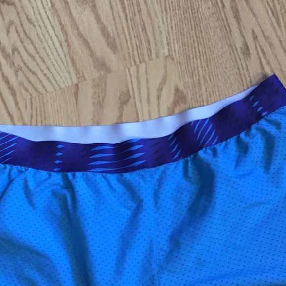2 pair athletic shorts, both size medium, 1 blue, 1 black & white - Picture 5 of 12